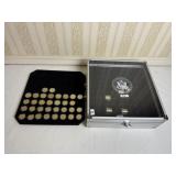 STATE QUARTERS AND NICKELS IN PRESENTATION CASE
