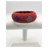 BEADED BANGLE BRACELET RED
