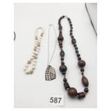 NECKLACES WOOD BEADS PENDANT ETC.