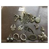 FLOWER PIN EARRINGS LOCKET PENDANT