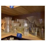 ASSORTED GLASSWARE, PINT GLASSED WITH WRAPPED