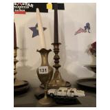 BRASS CANDLE HOLDERS, TOY CAR