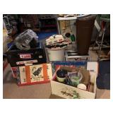 COLLAGE ART ITEMS, VINTAGE PHONE WITH STICKERS,