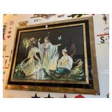 ASIAN FRAMED ART, HAS DAMAGE SEE PICS, 51