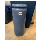 W GERMANY SIMPLE BLUE VASE 17"H, 6"W