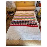 GOLD SHIMMERY TWIN SIZE BED SPREAD WITH ATTACHED