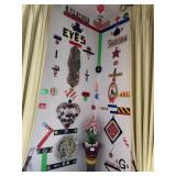 ITEMS ON CORNER OF LIVING ROOM WALL, VASES TAPED