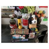 GROUP OF ITEMS, ROLLS OF TAPE, CONTAINERS,