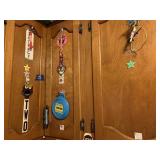 TRINKETS ON CABINETS, COLLAPSIBLE DOG DISH,