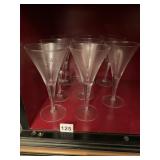 VINTAGE CUT GLASS COCKTAIL GLASSES, QTY 8
