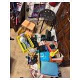 STOOL, KNEE BRACES, BUG SPRAY, ETC.