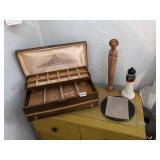 LARGER JEWELRY BOX WITH KEY, LIGHTHOUSE, WOODEN