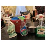 CLEANING SUPPLIES, BUCKETS, POT