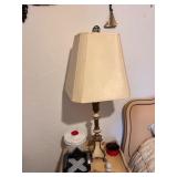 TABLE LAMP WITH SHADE AND BRASS FINIAL