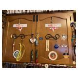 BUNGEES AND TRINKETS ON KITCHEN CABINET DOORS