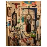 ITEMS HANGING ON BEDROOM DOORS AND SURROUNDING