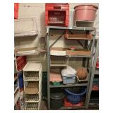 SHELVING UNITS AND CONTENTS IN ROOT CELLAR,