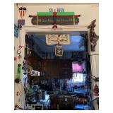 ITEMS ATTACHED TO AND HANGING FROM DOORWAY, WALL