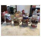 4 BUDWEISER STEINS 2002, 2009, 2011