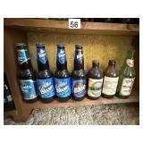 ASSORTED BEER BOTTLES LABATT BLUE SOME FULL SOME