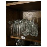 ASSORTED GLASSES INCLUDING 6 WATER AND SIX ROCKS