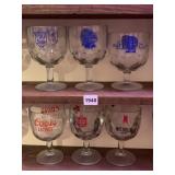 PABST BLUE RIBBON GLASSES, COORS LIGHT TOTAL 6