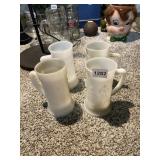 MID CENTURY FEDERAL IRIDESCENT TANKARD SET MUGS