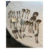 SILVER PLATE AND OTHER PIE LIFTERS, LADLES,