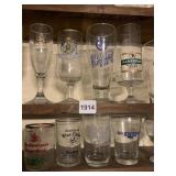 8 BEER GLASSES POINT AND 7 OTHERS