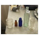 BEAKER, BLUE BOTTLE, CLICQUOT BOTTLE