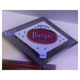 BURGER BREW SPARKLE BREWED ELECTRIC LIGHT UP SIGN