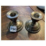 PAIR OF WEIGHTED STERLING SILVER CANDLE STICKS