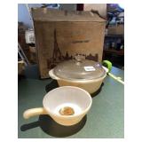 FIRE KING COPPER TINT OVENWARE CASSEROLE WITH LID