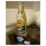 MILLER GENUINE DRAFT BOTTLE ON PEDESTAL