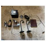 FISH-ADE BOTTLE, LAY OUT LAMPS, ORNAMENT BELL