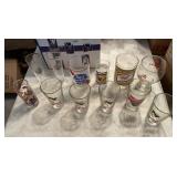 ASSORTED BEER GLASSES INCLUDING LARGE CORES