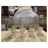 8 STEMMED GLASS BEER GLASSES