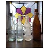 4 VINTAGE GLASS BEVERAGE BOTTLES, W CAMERON,