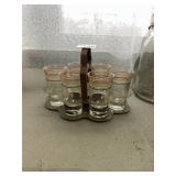 VINTAGE RAINBOW STRIPE ANCHOR HOCKING GLASSES W/