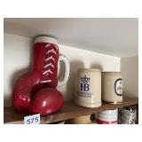 BOXING GLOVE MUG AND 2 OTHERS