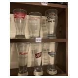 SCHLITZ AND 5 OTHER BEER GLASSES