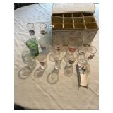 ASSORTED BEER GLASSES IN STORAGE BOX