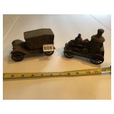 2 METAL COIN BANKS, SOME CORROSION