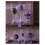 6 BEER GLASSES ERDINGER, BUDWEISER