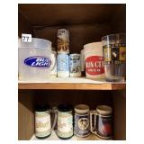 EMPTY BEER CANS AND PLASTIC BEER PITCHERS PGH