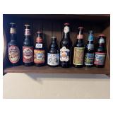 FULL BEER BOTTLES WITH CHRISTMAS LABELS