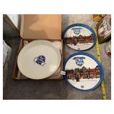 OLD STYLE TRAYS AND BLUE RIBBON TRAY IN BOX