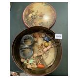 TIN WITH SLINKY AND SMALL BABY DOLLS, NEED
