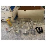 BEER GLASSES INCLUDING SNAKE BITE YUKON JACK