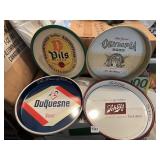 4 BEER TRAYS DUQUESNE, PILS, OLYMPIA, SCHLITZ